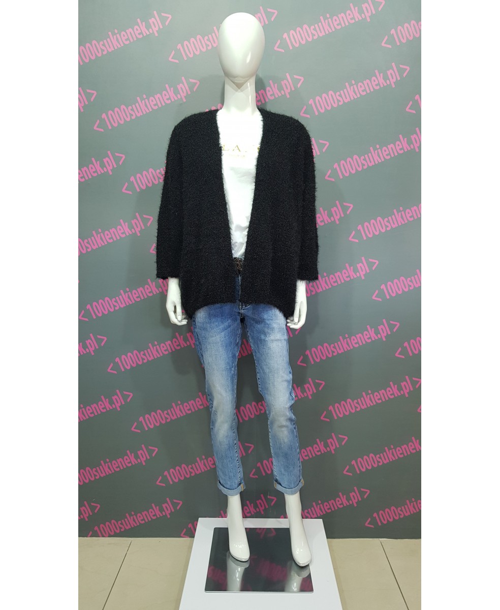 Sweter Moda Italy, czarny, dłuższy Sweter Moda Italy, czarny, dłuższy
