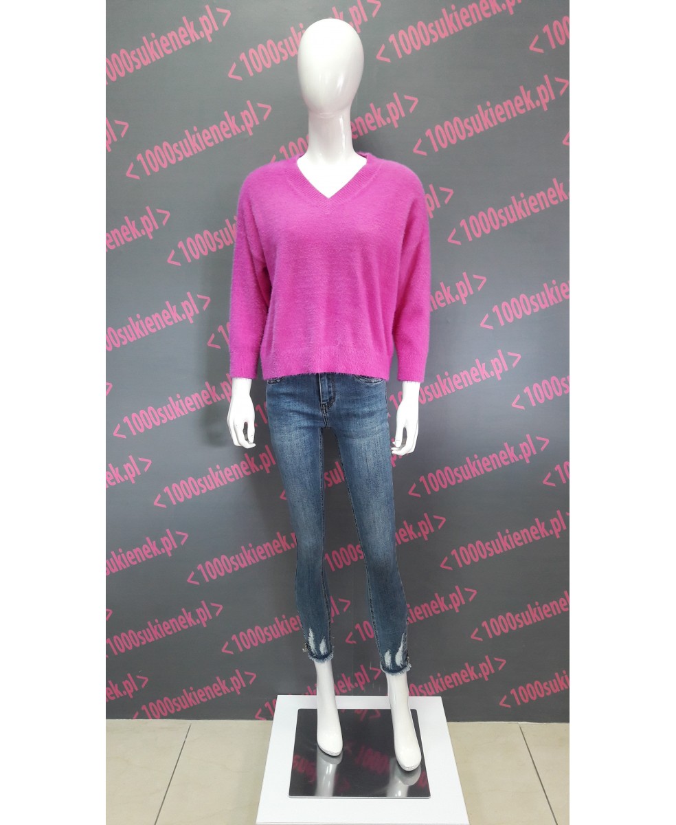 Sweter Dolce Piccante, serek, fuksja Sweter Dolce Piccante, serek, fuksja