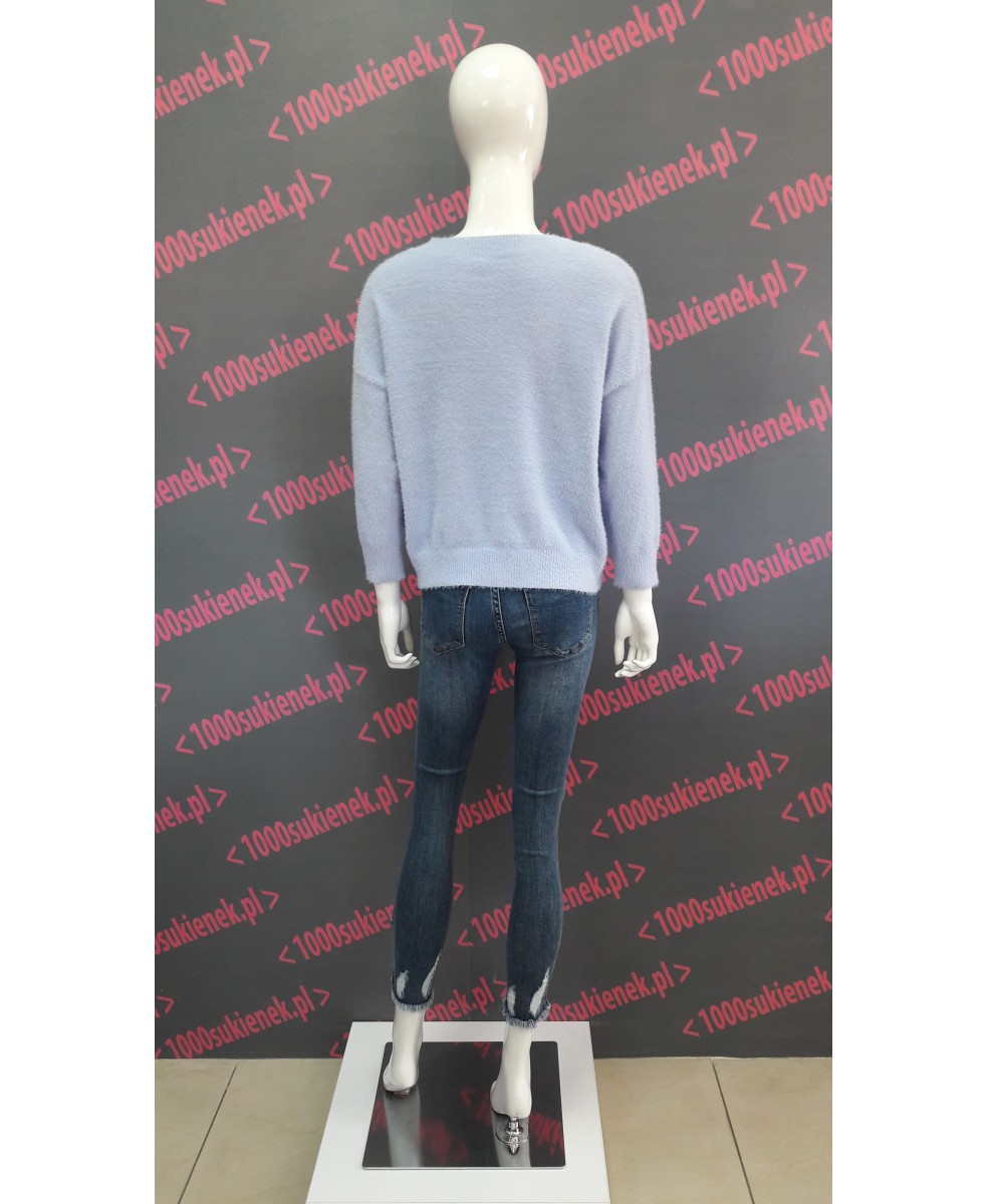 Sweter Dolce Piccante, serek, błękit