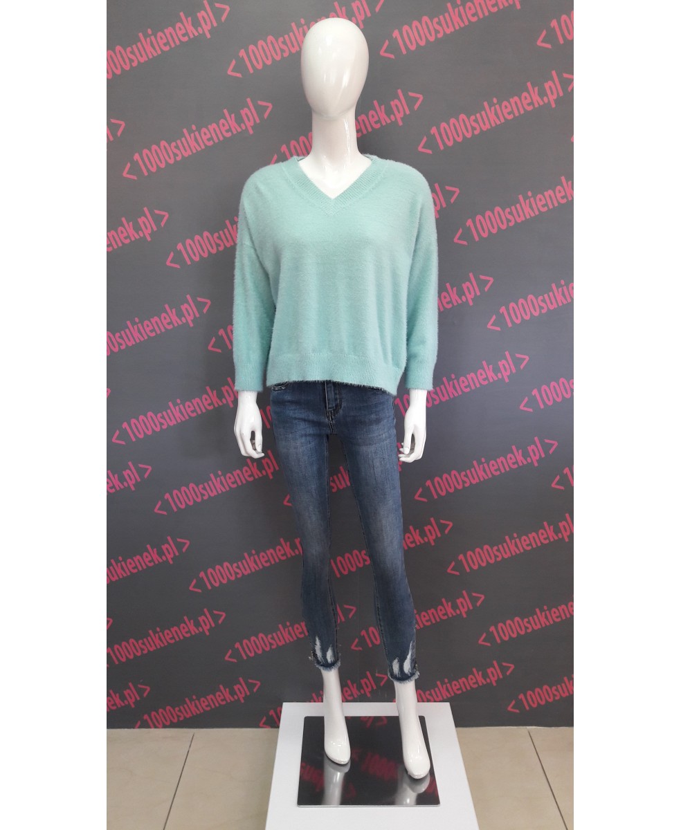 Sweter Dolce Piccante, serek, miętowy Sweter Dolce Piccante, serek, miętowy